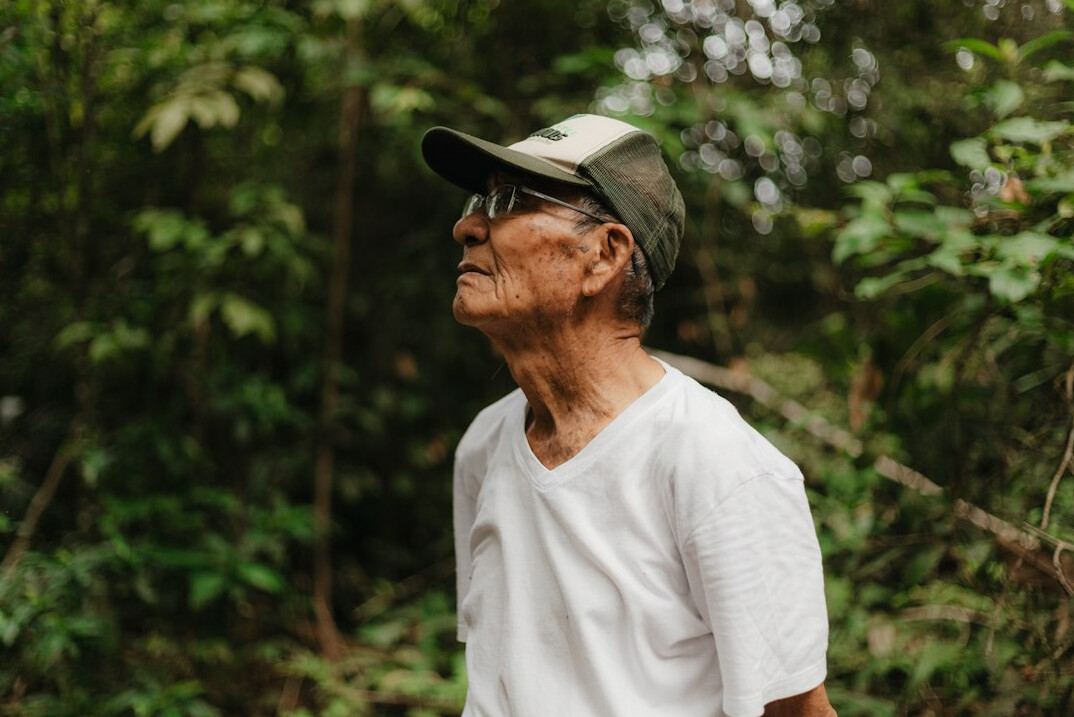 Brazilian man with gray hair, senior mentor portrait
