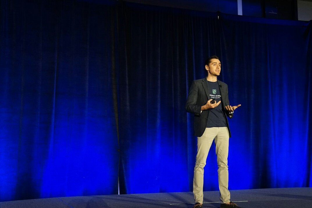 person speaking on stage