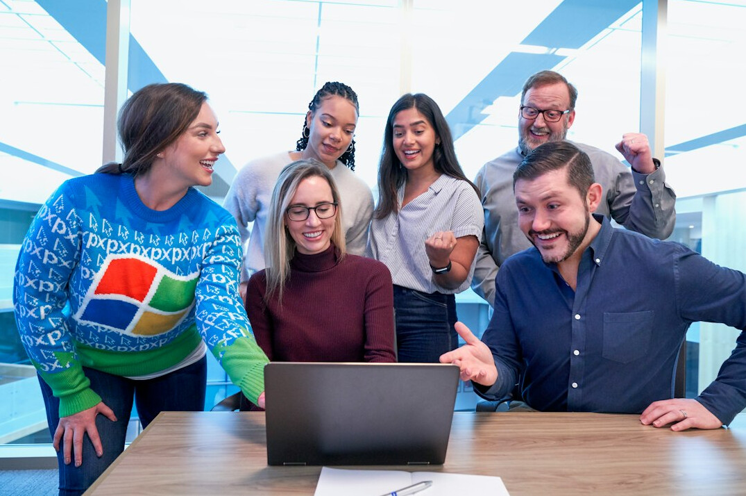 diverse team celebrating success